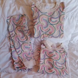 Hanna Andersson Cream Rainbow Kids Pajama Set - Size 10 - Free Extra Top!